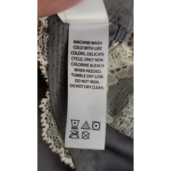 Felina XL Lace Racerback Bralette In Gray & Cream - Picture 6 of 6